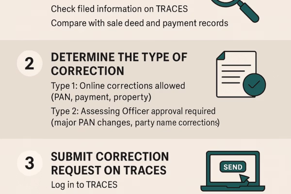 To Rectify Errors In TDS Filings for Property Purchase: