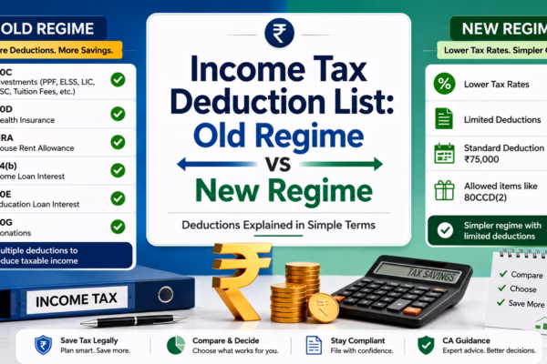 Income Tax Deduction List Old Regime vs New Regime