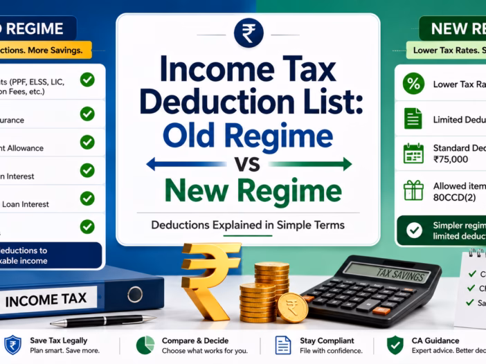 Income Tax Deduction List Old Regime vs New Regime