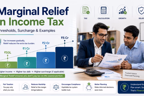 Marginal Relief in Income Tax Thresholds, Surcharge and Examples